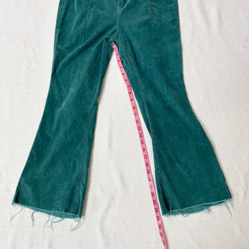 We The Free Jayde Cord Flare Jeans green blue teal emerald High Rise - Sz 31 - Picture 5 of 9